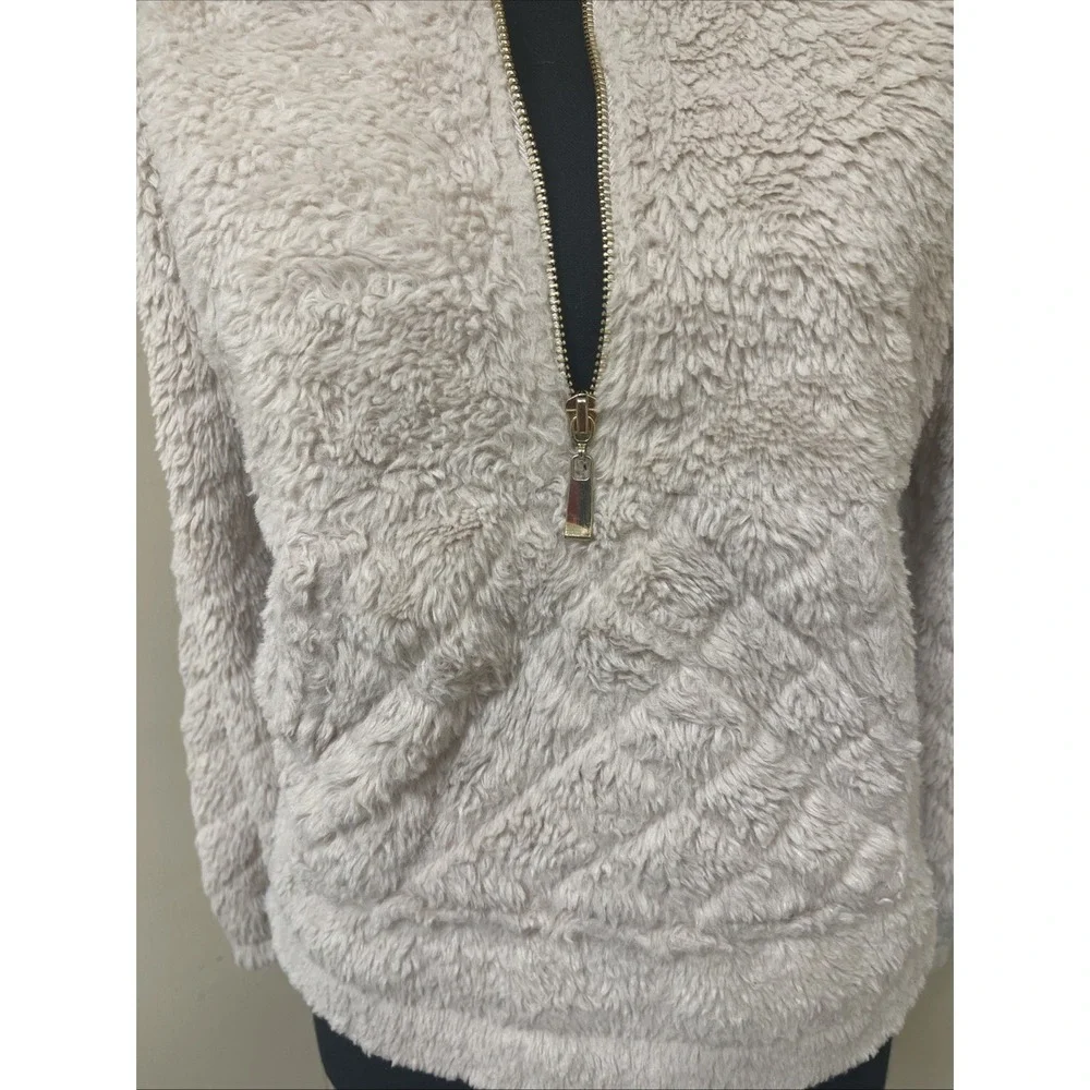 NO BOUNDARIES‎  Pull Over Fleece Jacket w/ Zipper & Pocket Child Sm (3-5) Cream